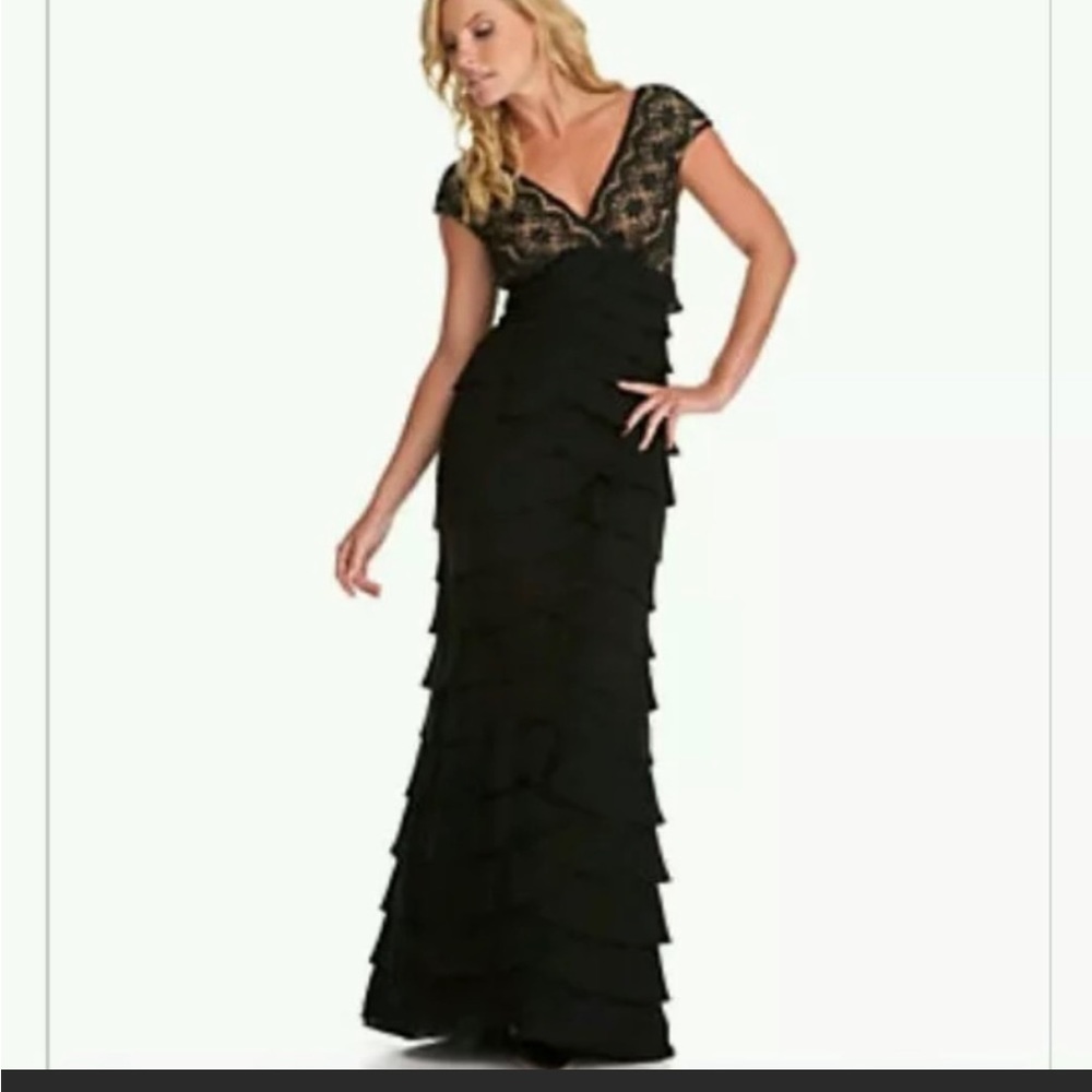 Adrianna Papell black long evening gown.  Size 14
